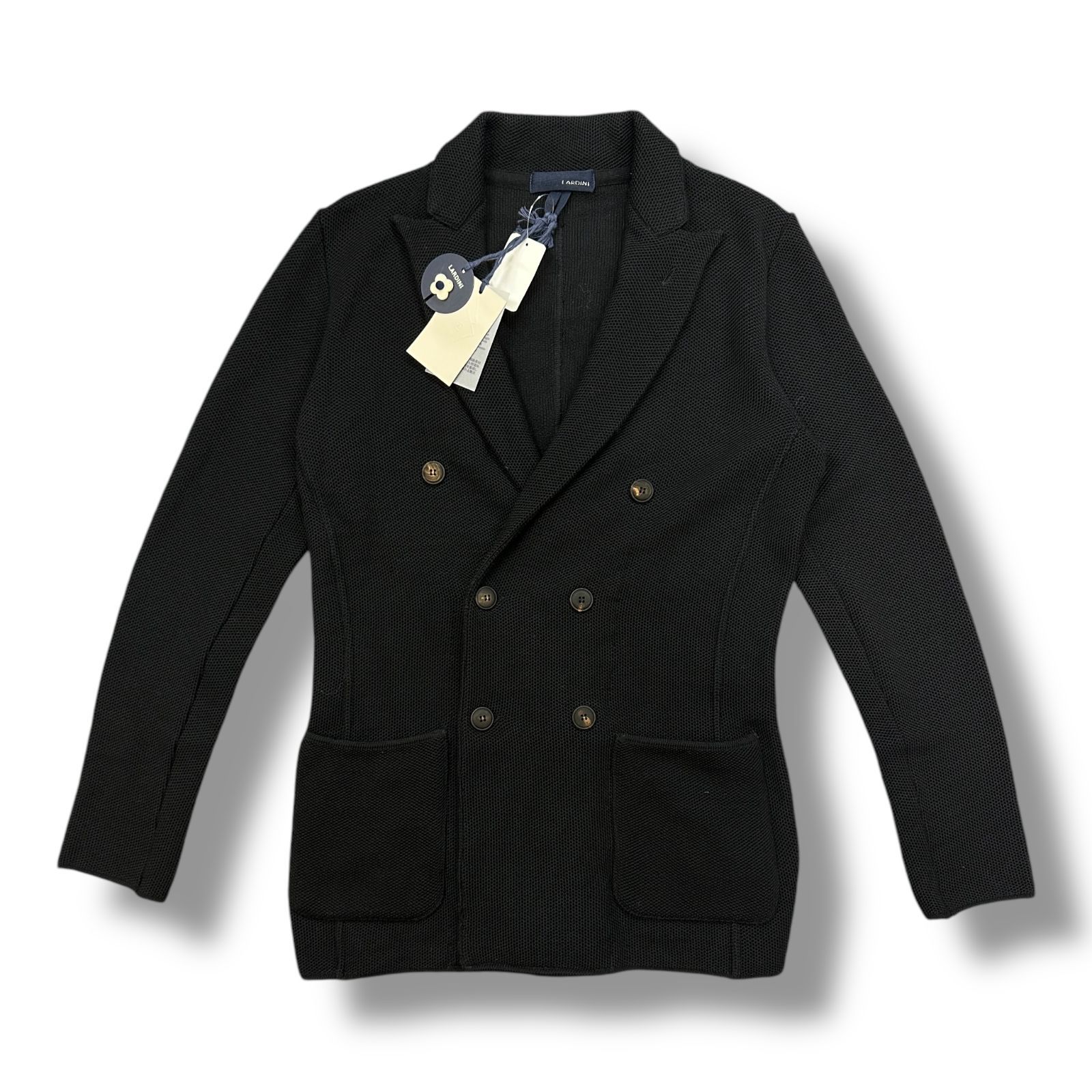 参考上代76000円 未使用品 LARDINI ハニカムニットジャケット ダブル 