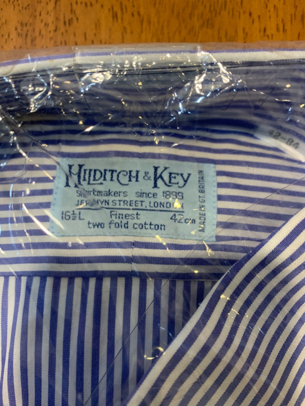 新品未使用】Hilditch & Keyのシャツ（ストライプ） - リユース