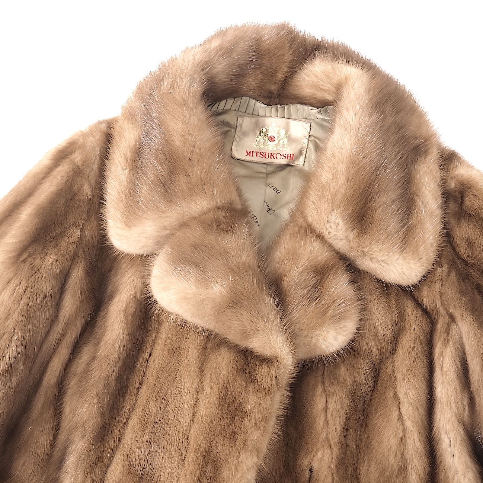 ミンクコート 毛皮 リアルファー MINK ブラウン 11号 L相当 MG SABLE