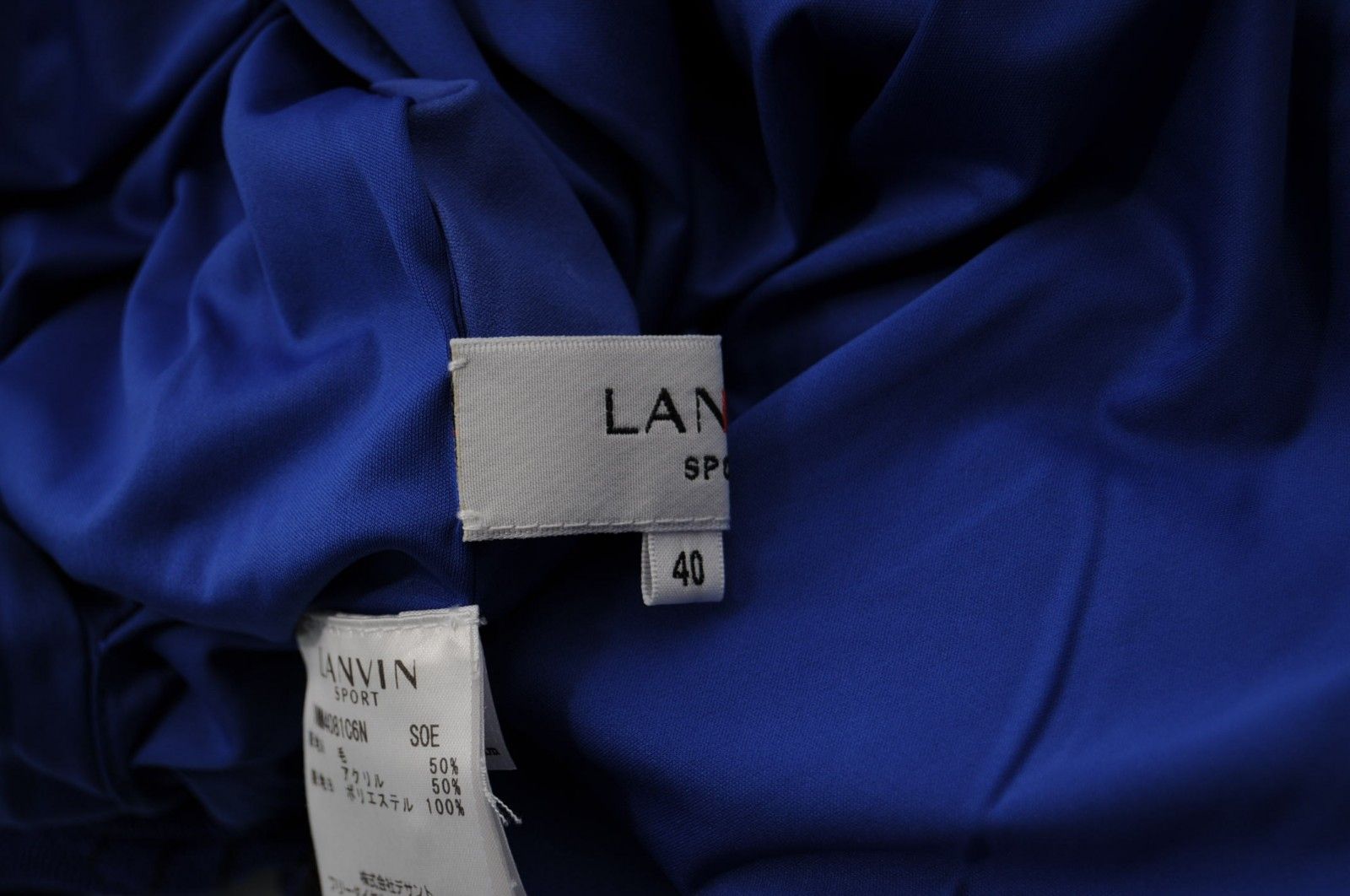 LANVIN - coco 中古 ランバンスポール LANVIN SPORT メンズ ニット 40(L) 青×黒 ブルー 長袖Vネック リバーシブル ストライプ LANVIN - coco 中古 ランバンスポール LANVIN SPORT メンズ