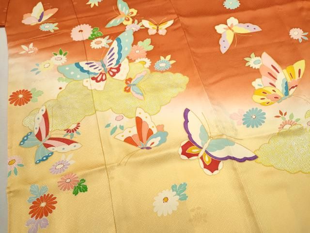 平和屋着物[]七五三 女の子 7歳 祝着 四つ身 袋帯セット 雲取り