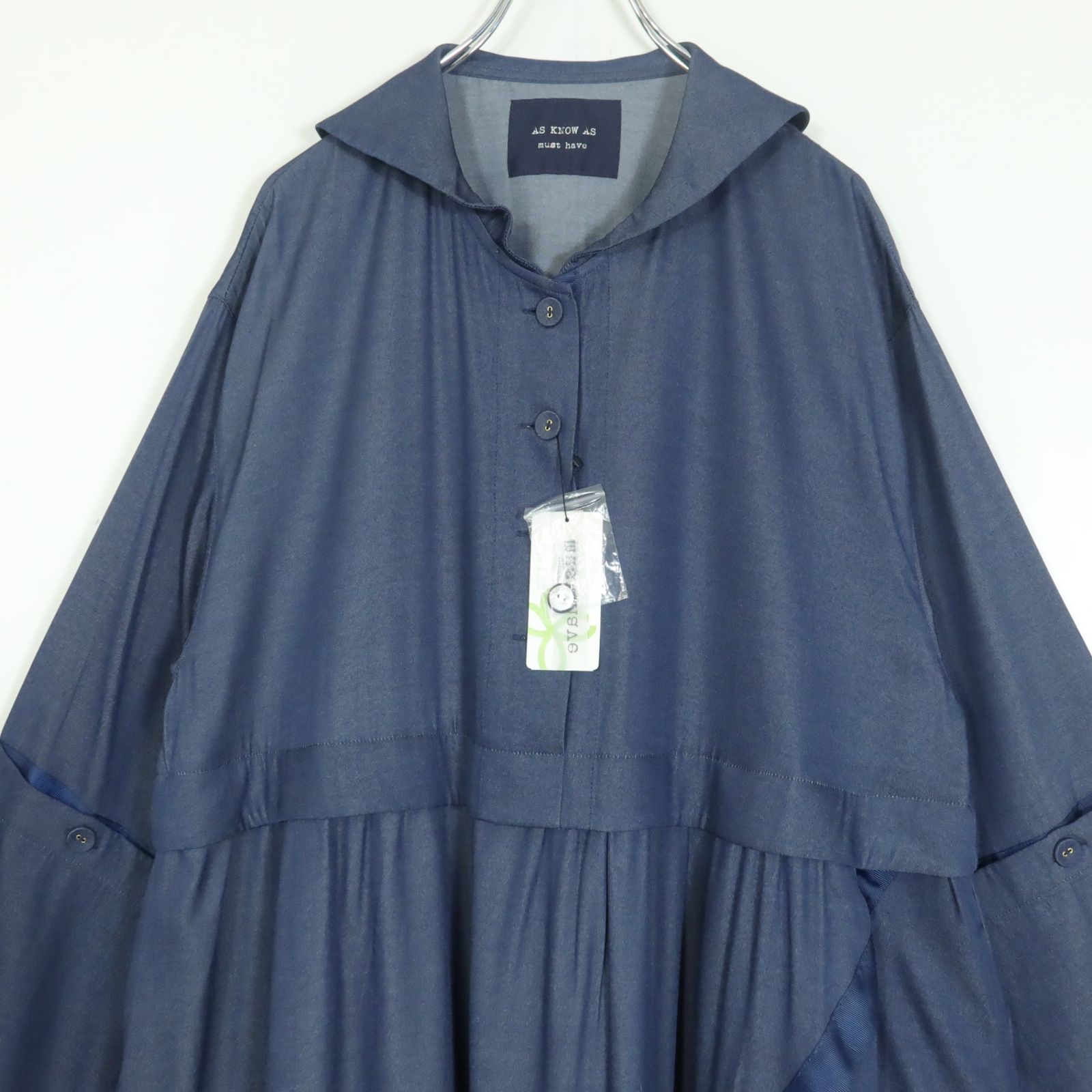 新品】アズノゥアズオオラカ☆お袖2way♪襟付きワンピース