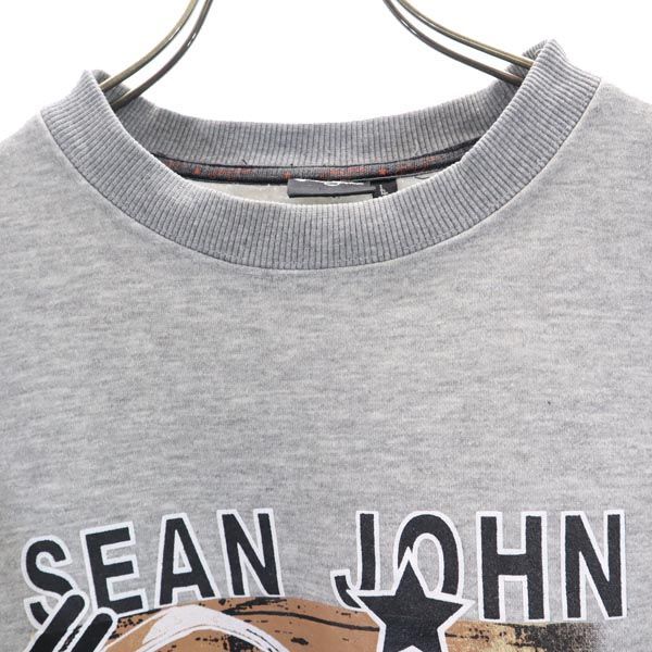 ショーンジョン プリント スウェット L グレー系 Sean John 長袖