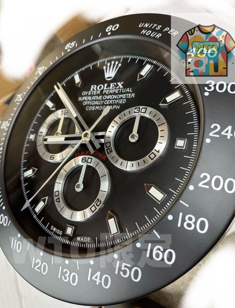 ROLEX 掛け時計　デイトナ型タイプの大型壁掛け時計。 Amazon.co.jp: ULOVEJOY 掛け時計 電波 静音 シルバーロレックス