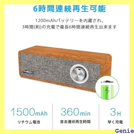 ☆ 木製Bluetoothスピーカー、部屋の装飾用のSmalodyポータブルミニ