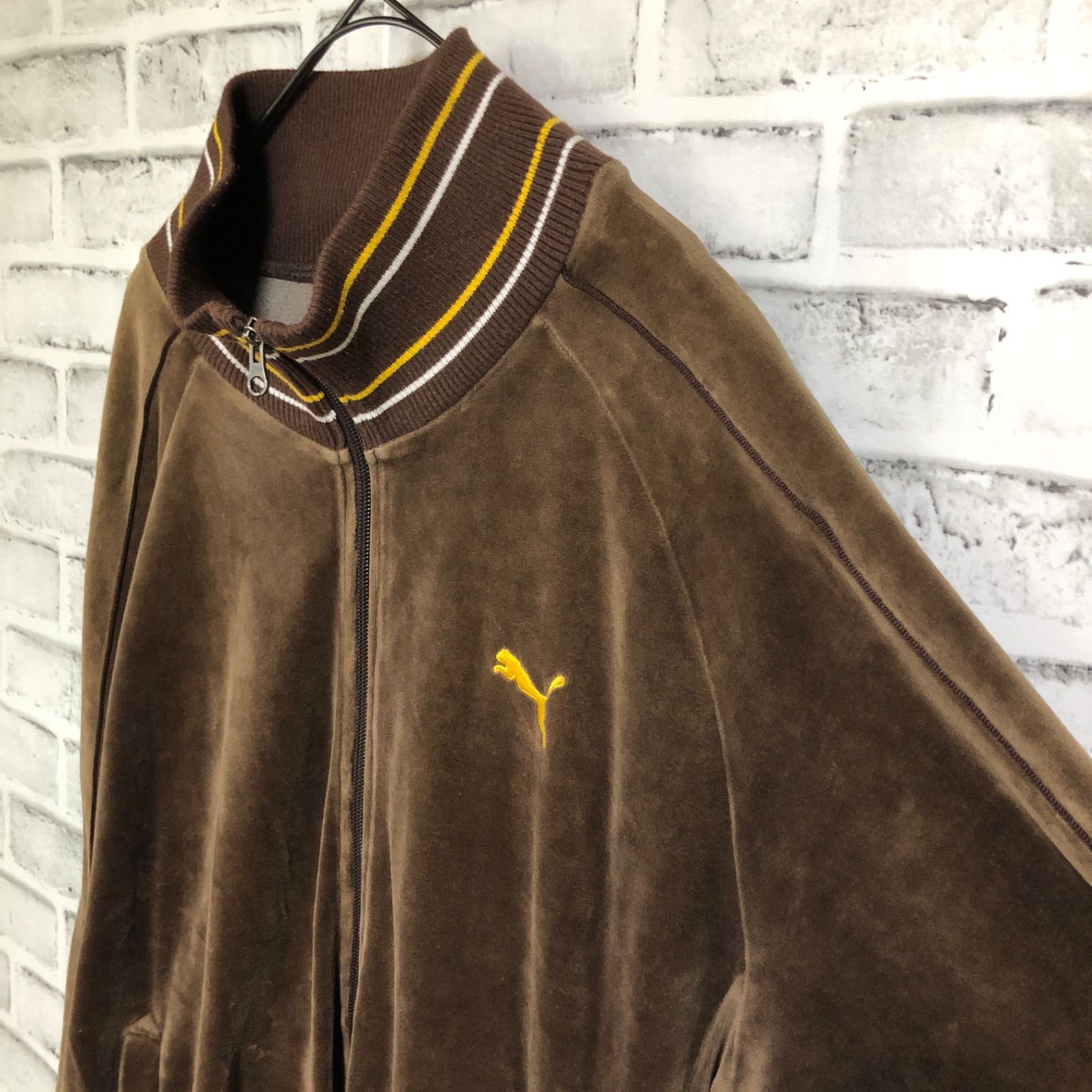 PUMA⭐️トラックジャケット/ジャージ L 刺繍プーマロゴ 希少ブラウン 