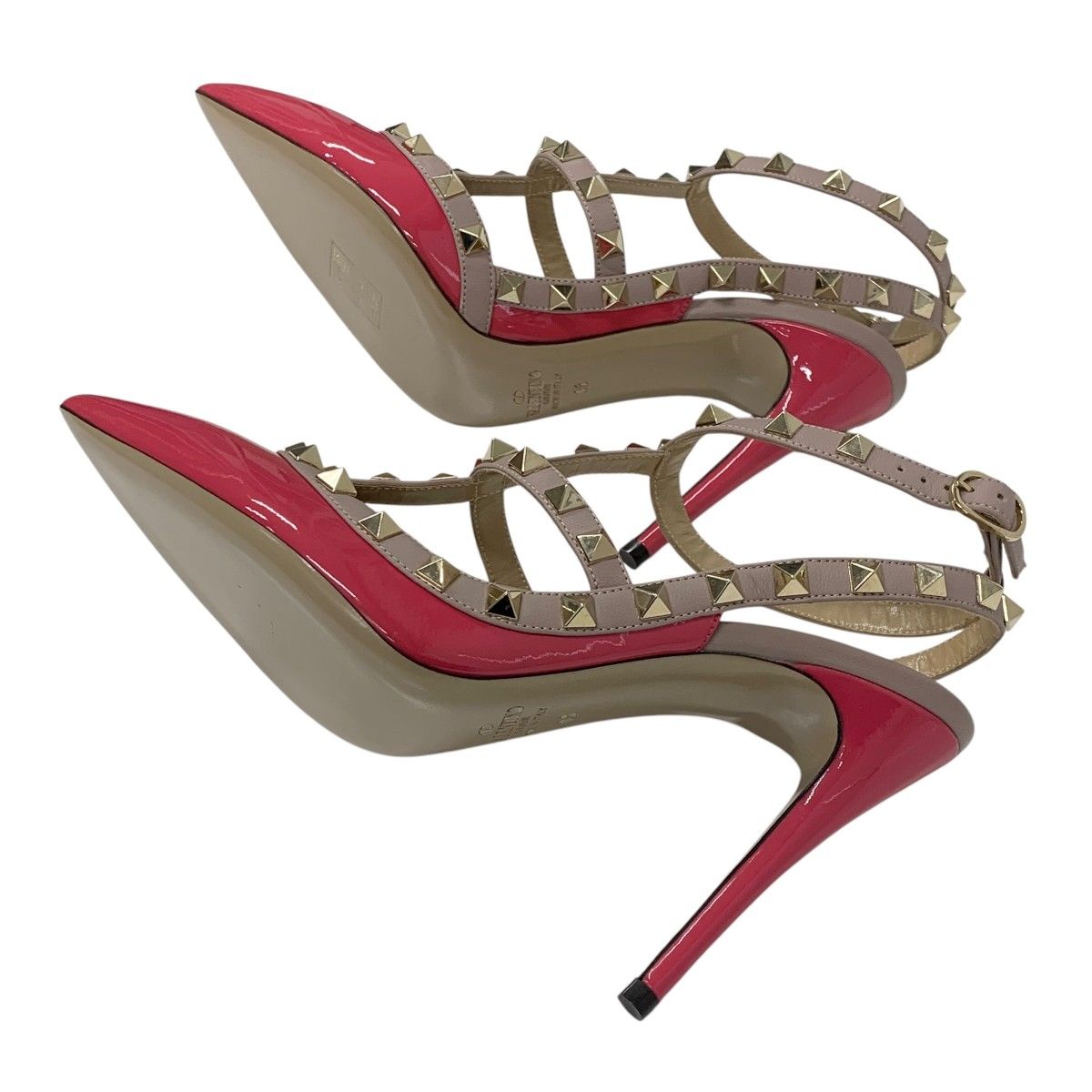 美品✨ヴァレンティノ ロックスタッズパテントパンプス 10cmヒール 美品！VALENTINO バレンティノ ロックスタッズ ヒール パンプス