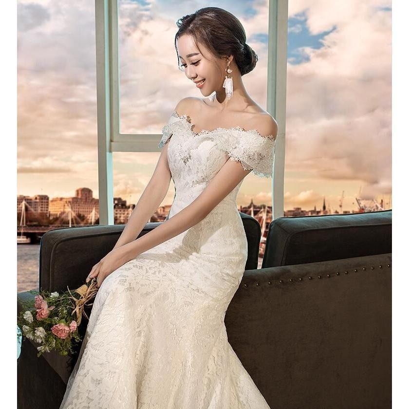 ウエディングドレス 花嫁 マーメイドラインドレス 二次会 ウェディングドレス ブライダル 結婚式 パーティードレス ウエディング マーメイドドレス