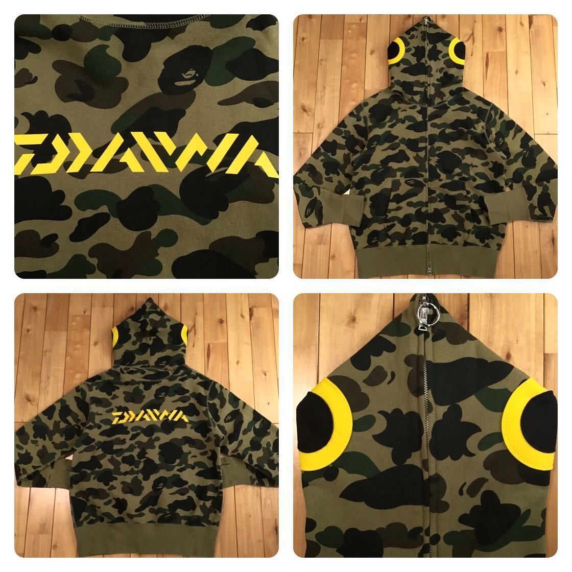 レア A BATHING APE カモフラ ジップフーディ　パーカー  NIGO黒グレーカモフラ