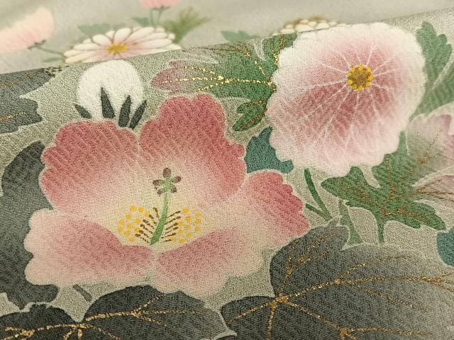 平和屋着物○京友禅の第一人者 松井青々 訪問着 草花文 暈し染め 金彩