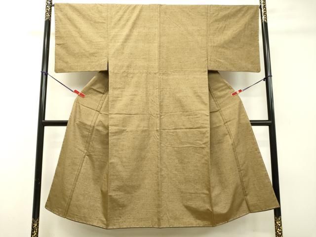 平和屋着物●男性 紬 木蘭色 正絹 DAAR4317tw