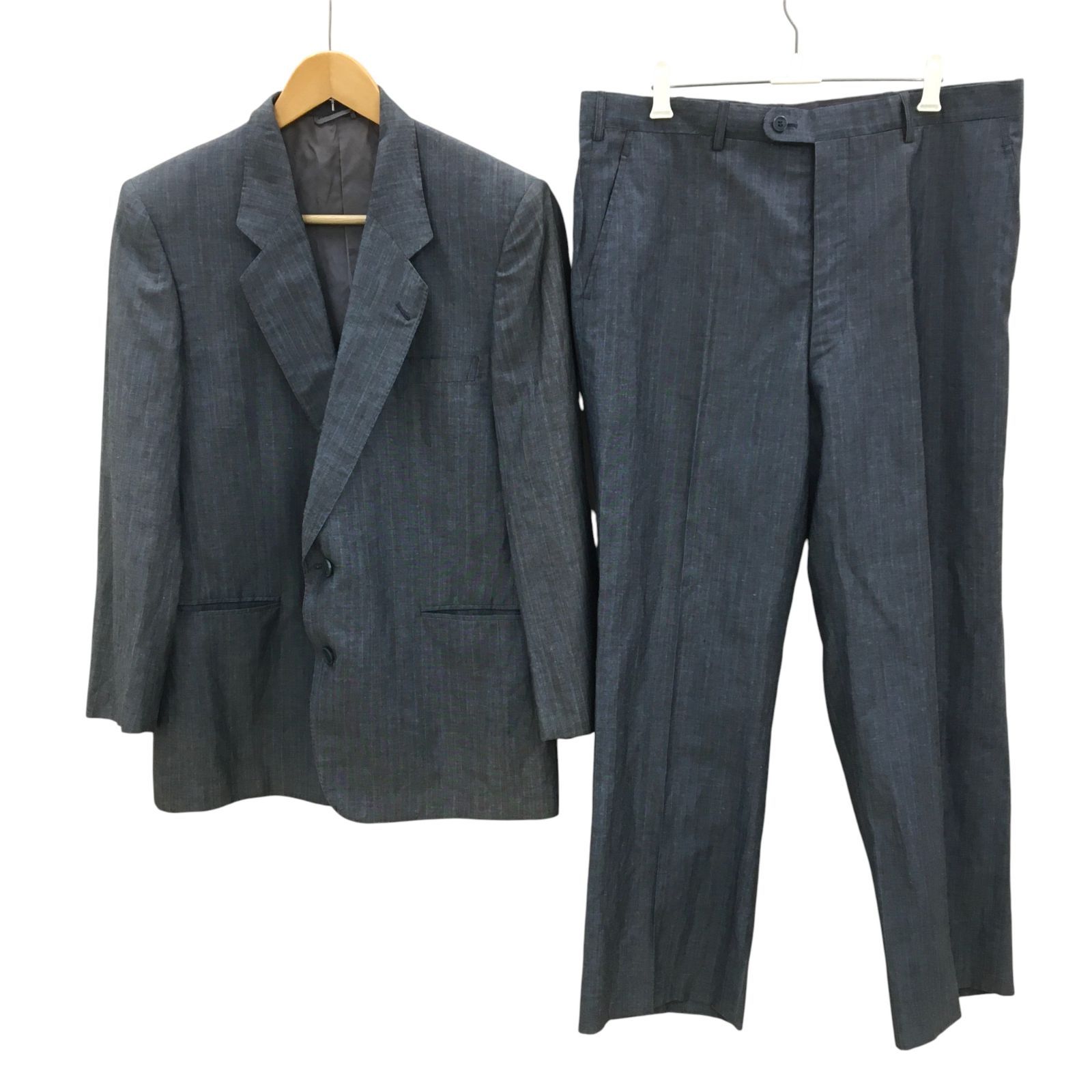 Z1461 Christian Dior MONSIEUR スーツ 麻混 毛混 ストライプ