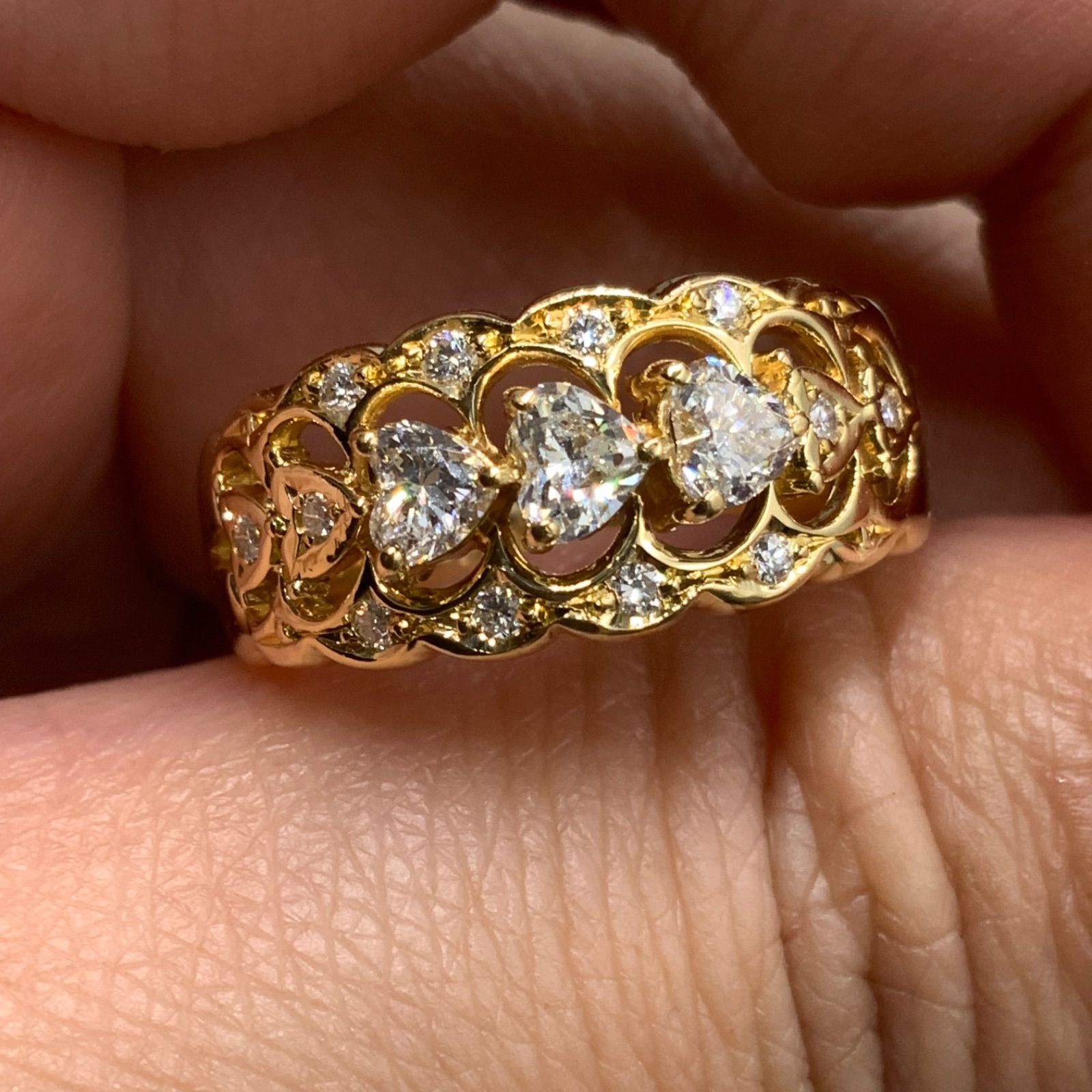 K18 ダイヤモンドリング　12号 ダイヤモンドK18リング12号ハート