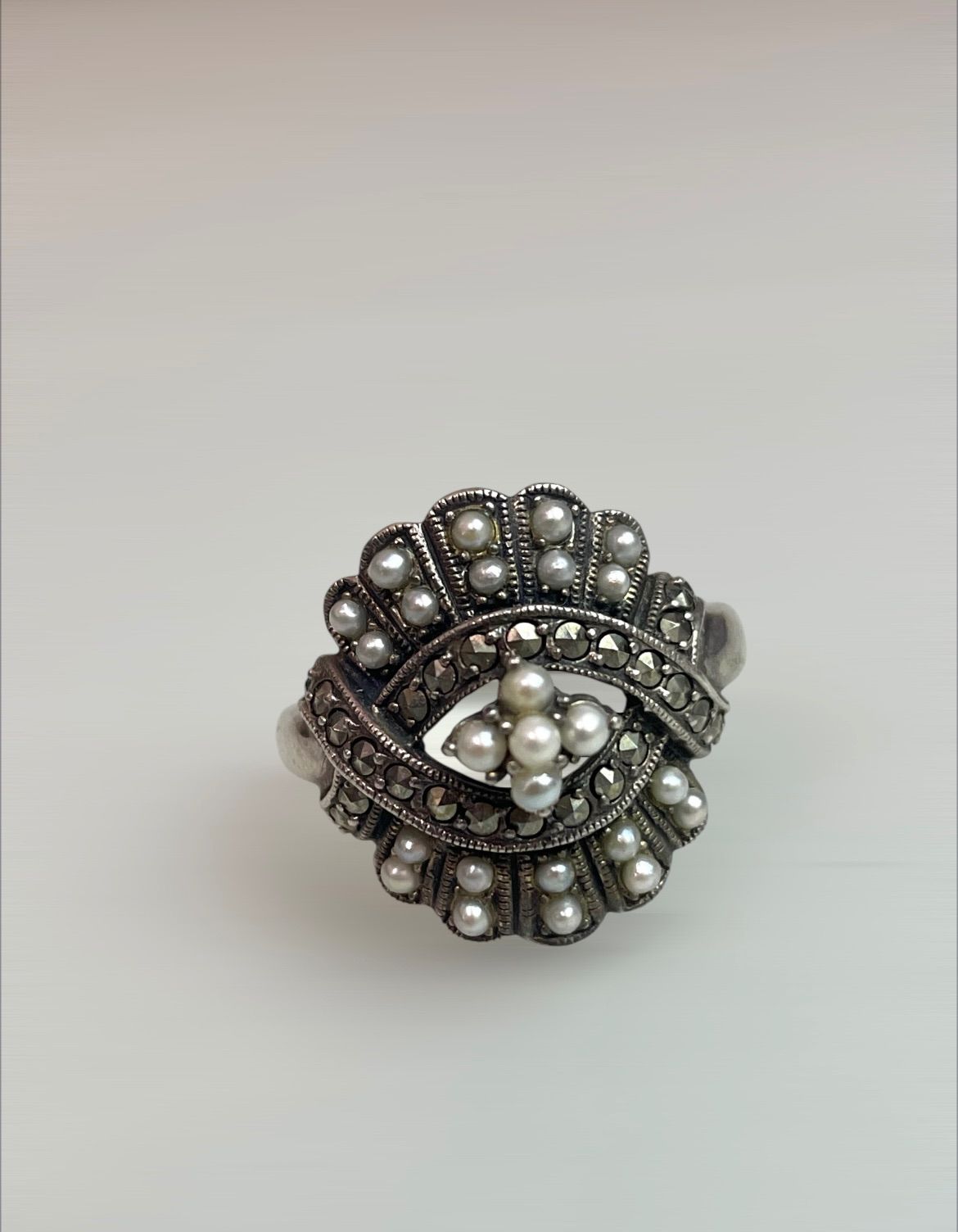 碌山 ブローチ/リングセット シルバー /ルビー シードパール/天然石　15号 楽天市場】碌山 しのぶれど 貝合わせ ピンクオパール リング 2本