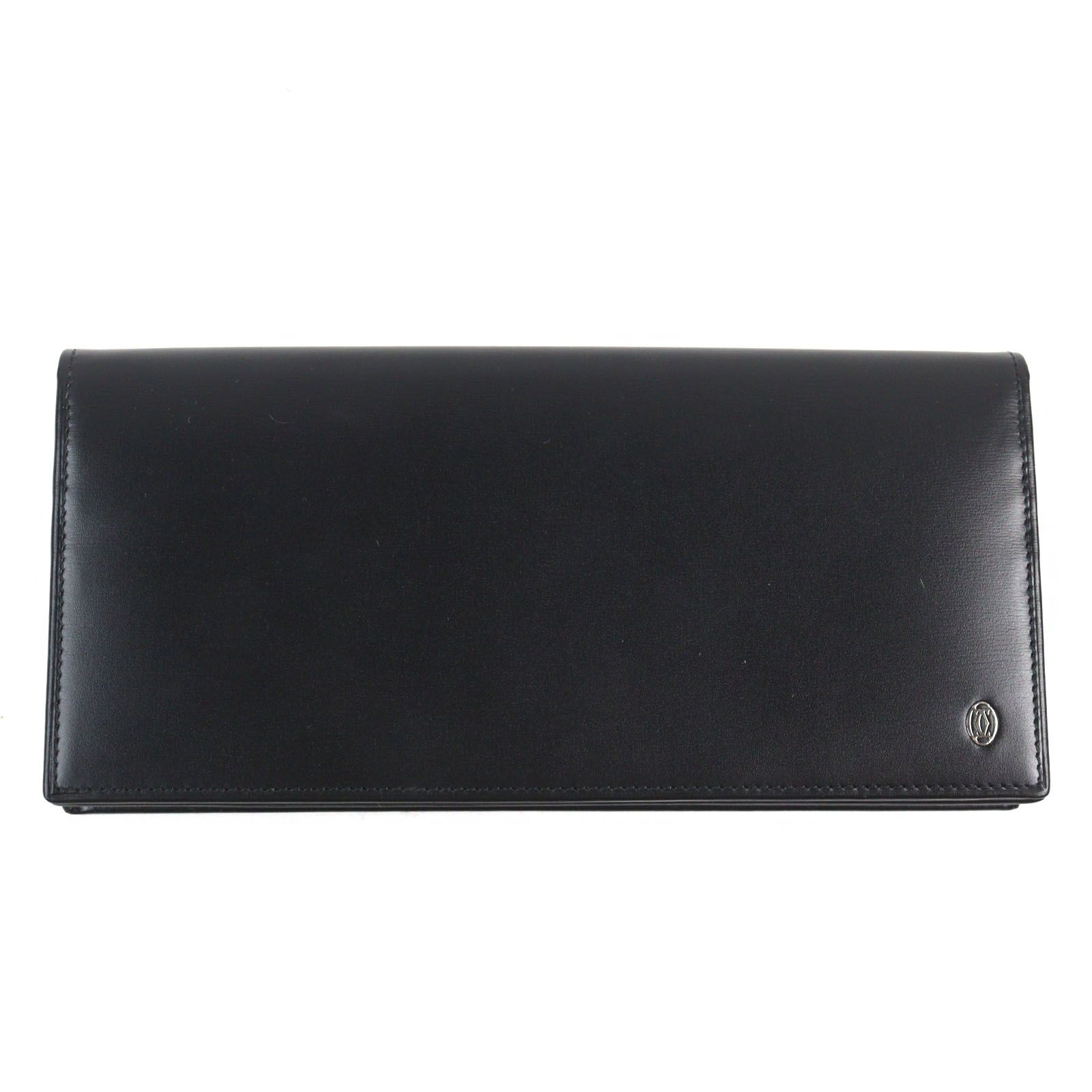 美品　Cartier カルティエ パシャ レザー 二つ折り 長財布 ブラック Cartier カルティエ パシャ 長財布 二つ折り レザー ストライプ