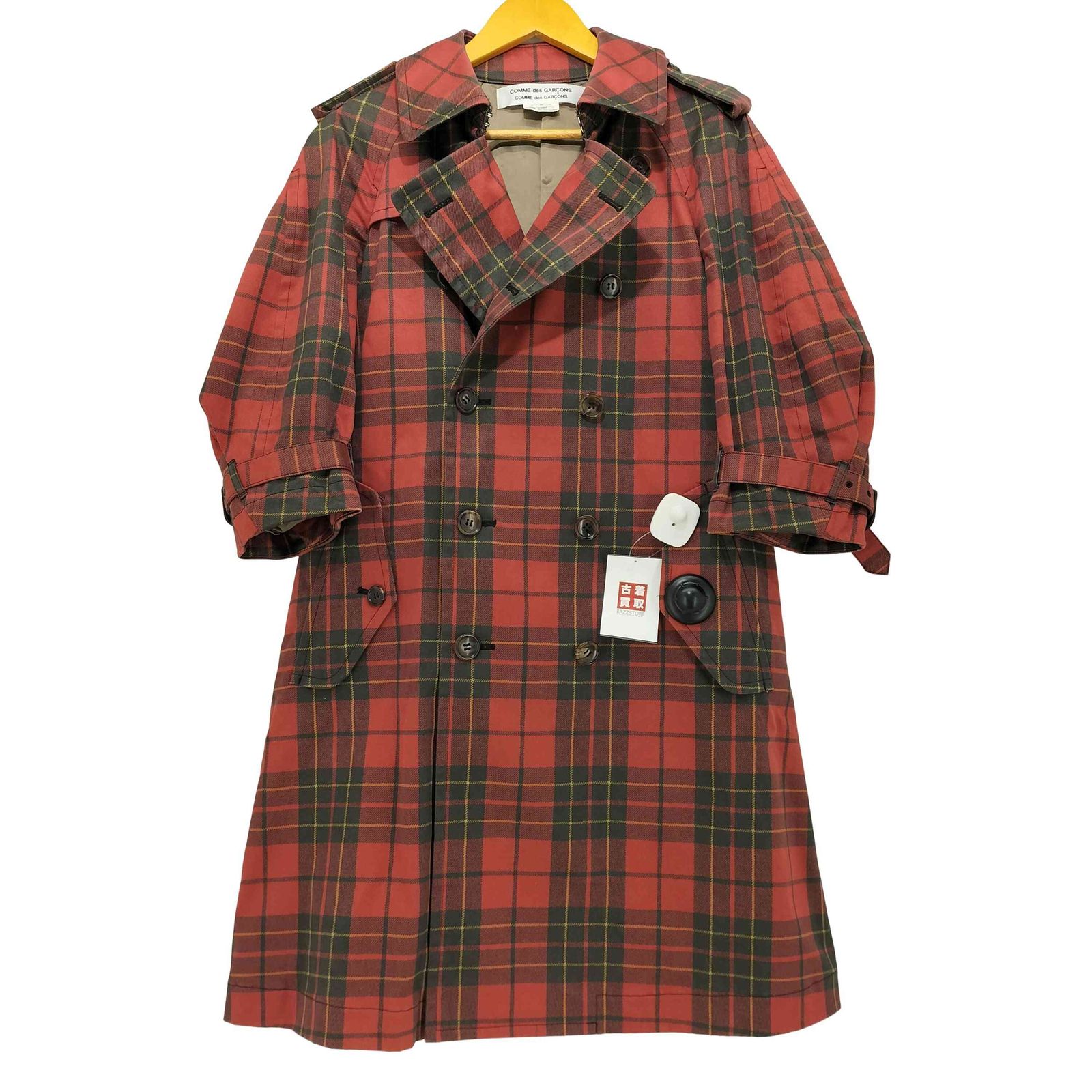 コムデギャルソンコムデギャルソン COMME des GARCONS COMME des GARCONS AD2016 コムコム タータンチェック トレンチコート レディース JPN S
