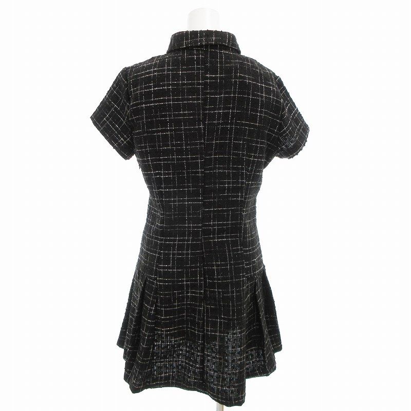 【新品タグ付き】ZARA ザラ プリーツ入りテクスチャー生地ワンピース ザラ ZARA タグ付き ツイードミニワンピース チェック バイ