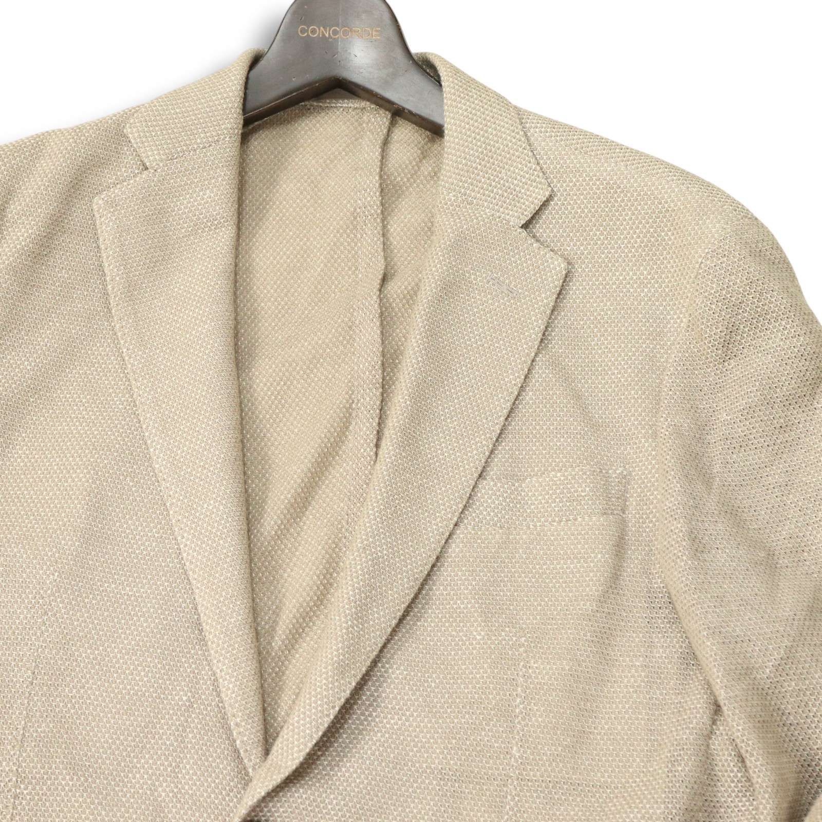 美品　アクアスキュータム　アンコンジャケット　テーラードジャケット　シルクリネン Aquascutum アクアスキュータム 春夏 リネン&シルク混☆ アンコン