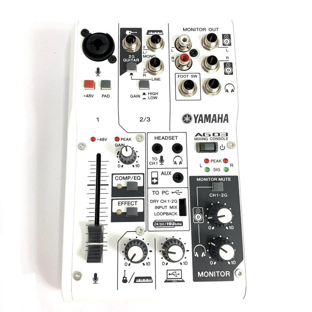 YAMAHA ヤマハ ミキシングコンソール AG03 ホワイト 240001158017
