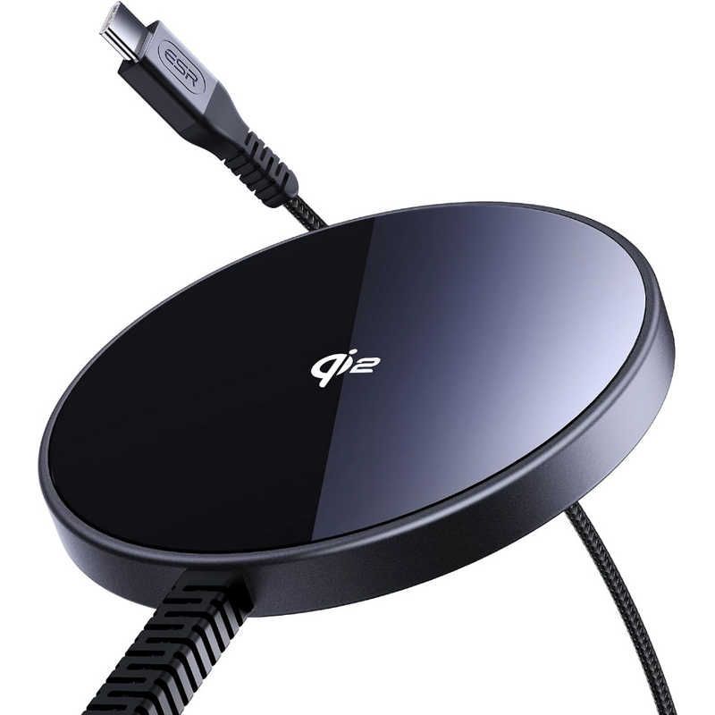 【 新品 未開封 】   ESR Qi2対応 ワイヤレスチャージャー Black ESRQi2miniWirelessCharger 未使用 送料無料