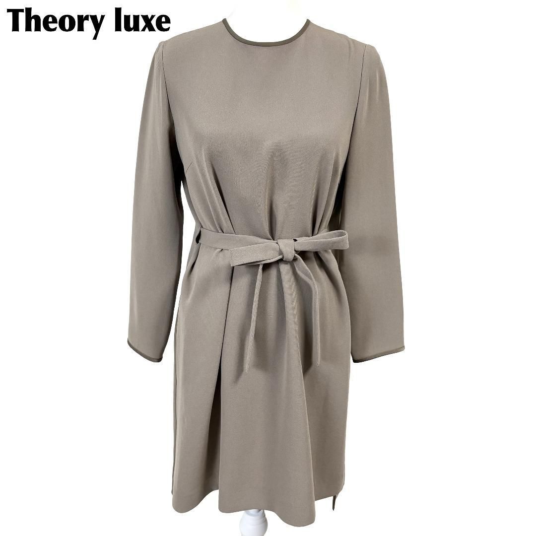 ソフトな Theory luxe チュニック ウエスト紐 36 グレーブラウン