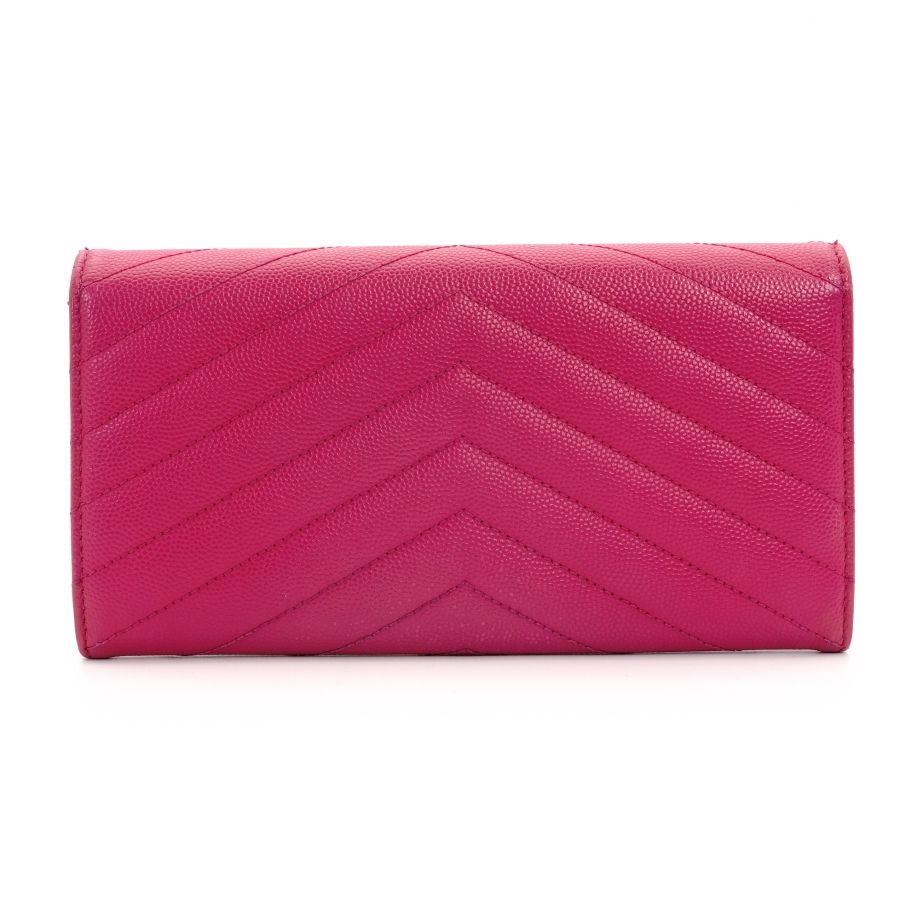 サンローラン SAINT LAURENT 長財布 Vステッチ YSL カサンドラ レザー 
