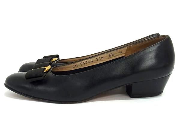 Salvatore Ferragamo フェラガモ ヴァラリボン ヒール レザー パンプス
