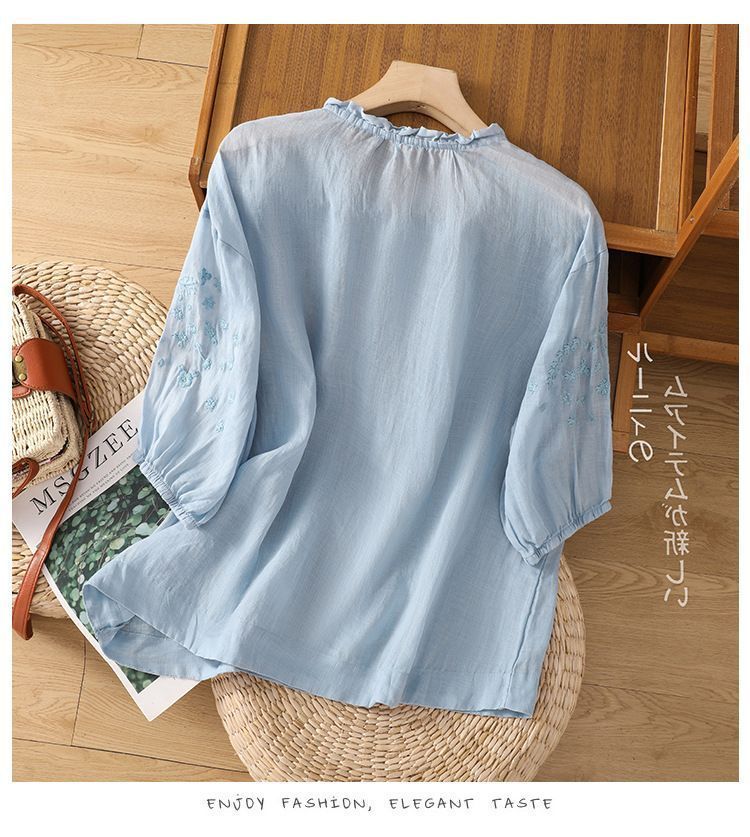 ブラウス レディース 半袖 ゆったり カットソー Vネック バック 森ガール ファッション 体型カバー ふんわり 綿 麻 シャツ 通気性 カジュアル デート 通勤 楽天市場】ブラウス レディース 半袖 ゆったり カットソー V