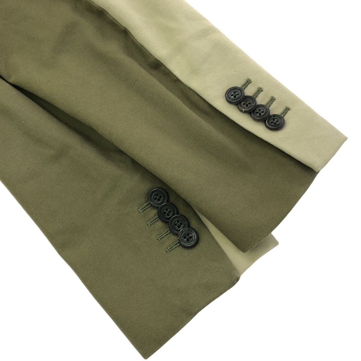 ラルディーニ ウースター パッチワーク　テーラードジャケット カーキ 44 ラルディーニ ウースター パッチワーク テーラードジャケット