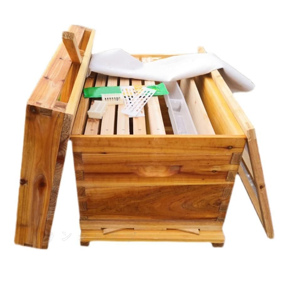 巣箱 養蜂箱養蜂器具蜂蜜蜂の巣箱 ミツバチ セット蜜蜂巣箱7| 10フレーム 蜜蜂の巣箱と道具 蜂蜜キーパー みつばち巣箱 耐久性のあります 防水性と防食性 杉木巣