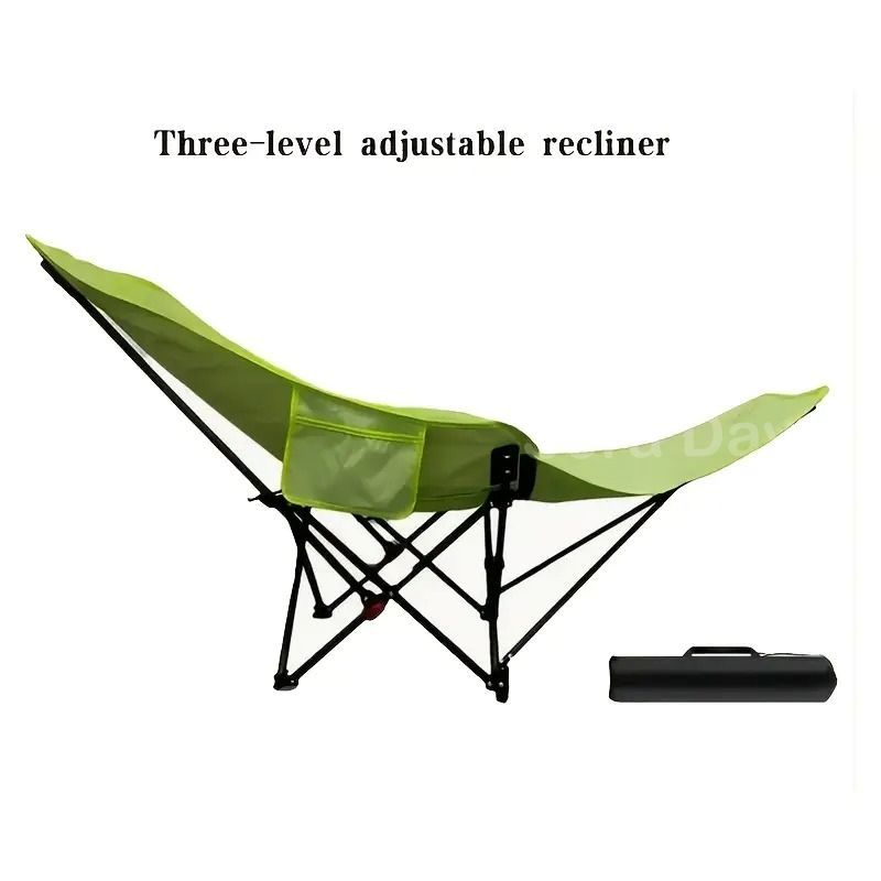 ガーデンチェア 折りたたみ椅子 ムーンチェア リクライニング アウトドア シンプル おしゃれ インテリア 北欧 庭 屋外 キャンプ 三段階調節可 持ち運び フットレスト サイドポケット オックスフォード生地 カーキ ブラック グリーン 65×170×78cm STEELWINDOWSANDDOORS_COM