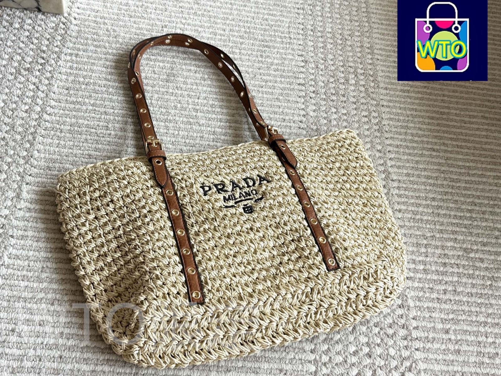 今日特価】Prada Straw Bag プラダ ストローバッグ -WTO輸入5