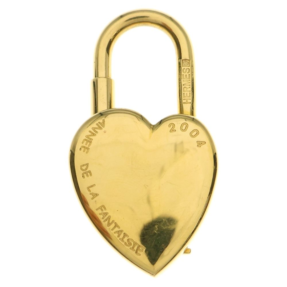 HERMES エルメス ファンタジーハート カデナ パドロック バッグチャーム ゴールド GP