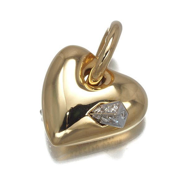 エルメス ペンダントトップ ダイヤ ダイヤモンド ハート K18YG WG 177082