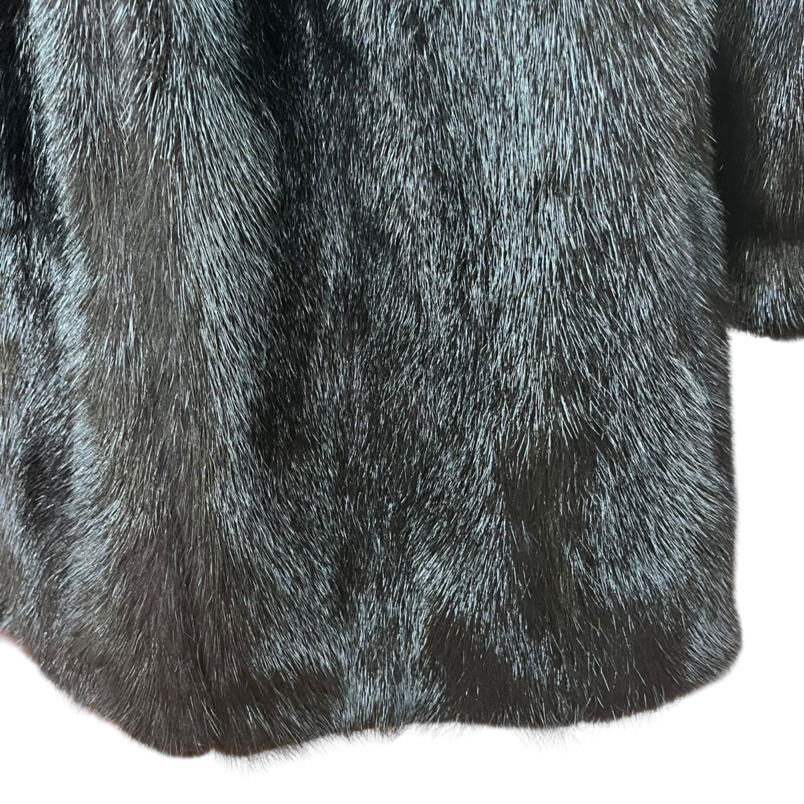 管31915】SAGA MINK サガミンク ロングコート ブラック ファーコート