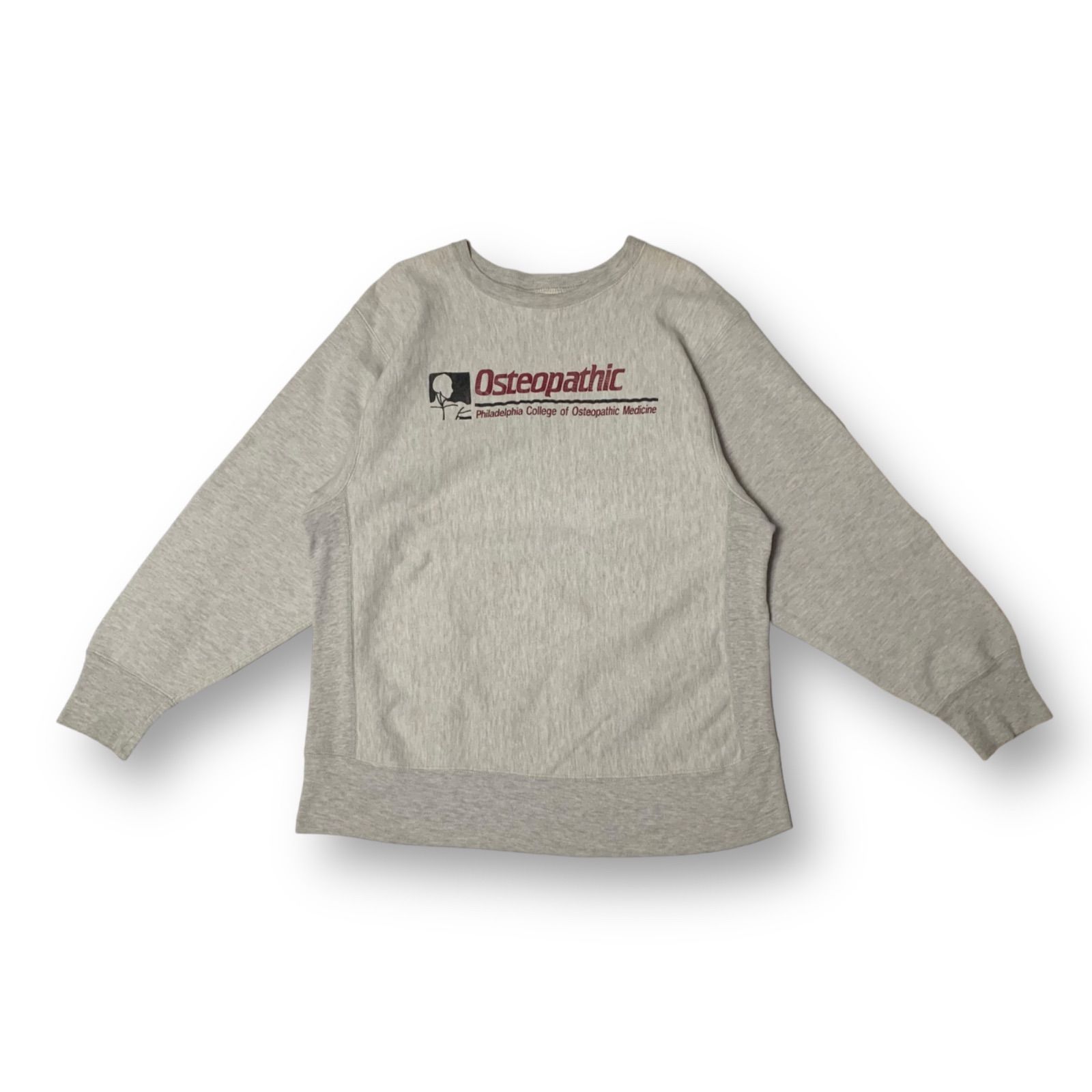 80s Champion Reverse Weave “Osteopathic” Crew Neck Sweat Shirt チャンピオン  リバースウィーブ スウェット グレー XLサイズ 米国製 USA製 トリコタグ中期 フィラデルフィア大学 整体医学 - メルカリ