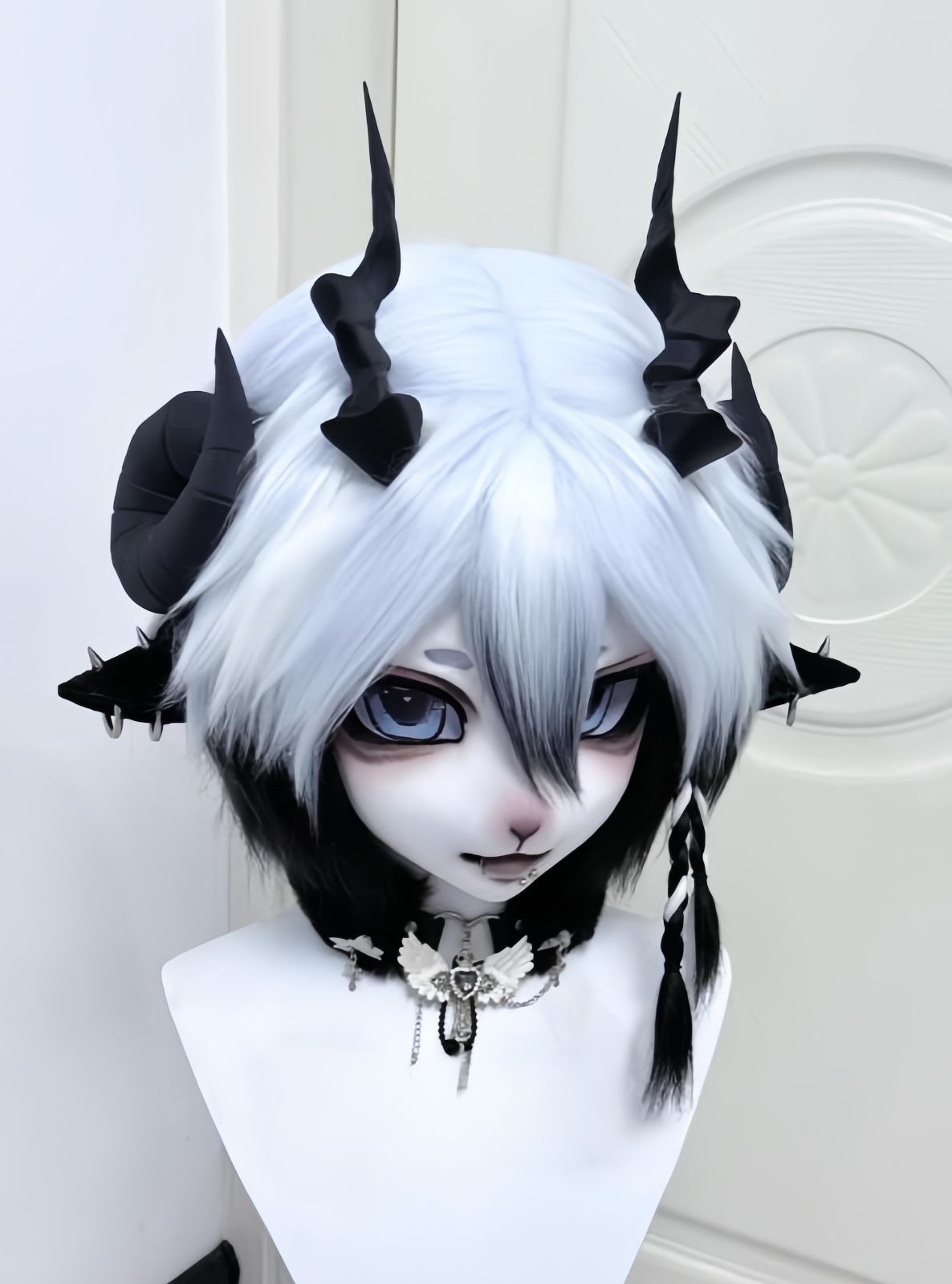 着ぐるみヘッド kigurumi NO.157 ドラゴン 黒 ファースーツ 全頭ヘッド ケモノ マスク ぬいぐるみ コスプレ コスチューム 一点物