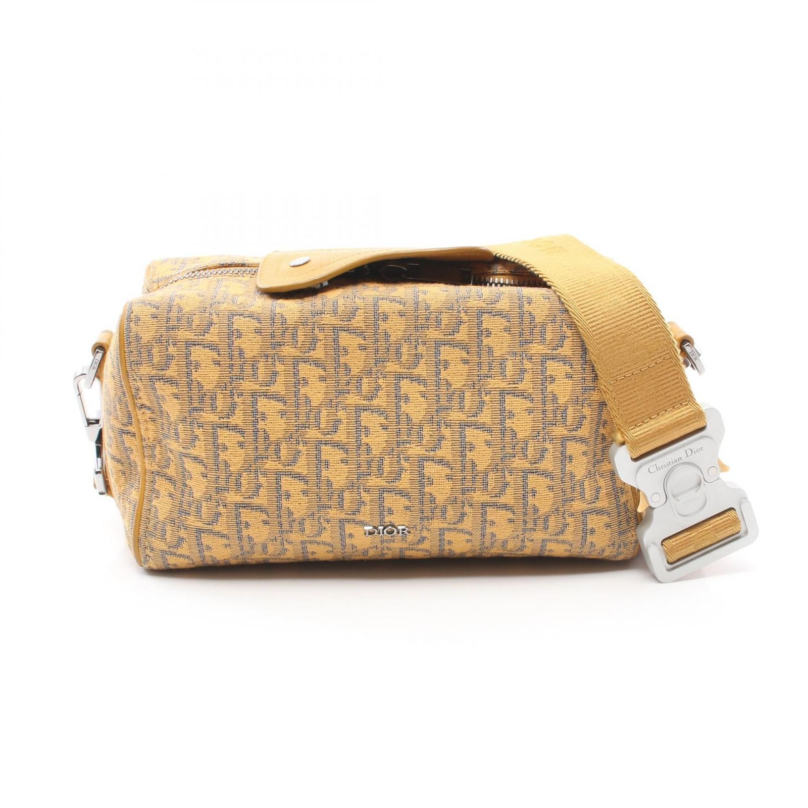 ディオール Dior ショルダーバッグ LINGOT22 リンゴット オブリークジャカード マスタード キャンバス レザー ショルダーバッグ メンズ Used B