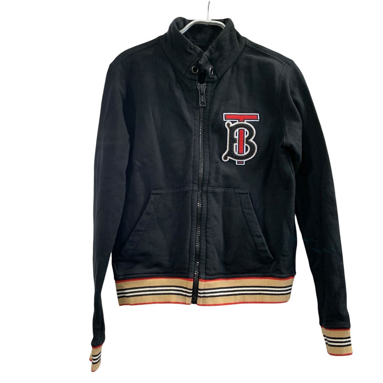 ♪3257 Burberry バーバリー レディ スポーツ ジャケット 8008895 A1189-BLACK LOGO SWEATSHIRT