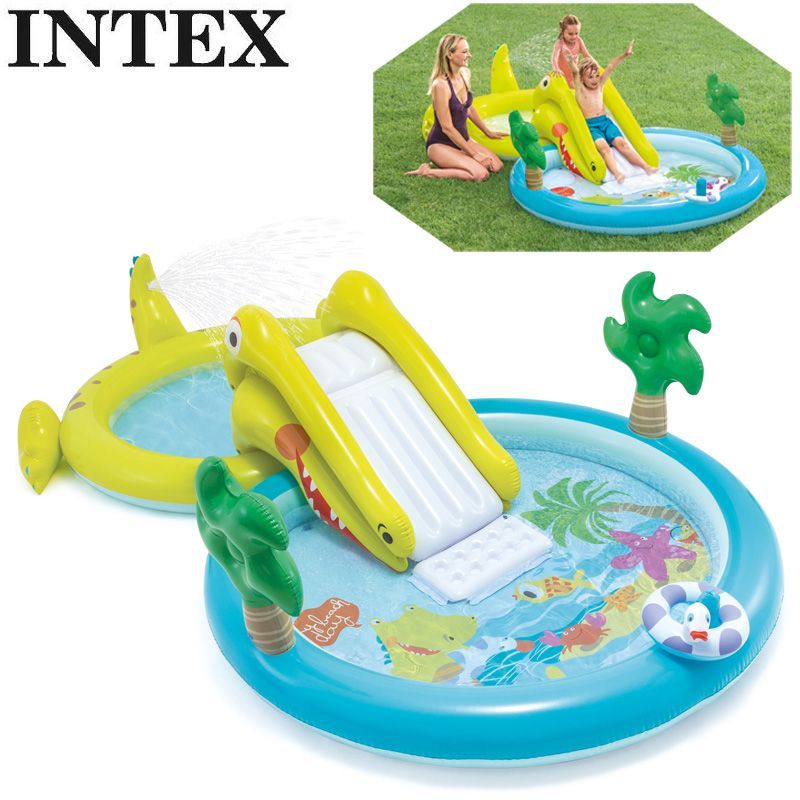 INTEX(インテックス) プール すべり台付 ゲーター プレイ センター 323cm×175cm×74cm 57164NP 新品 送料込 即発送【サードウェイブ ゴルフ＆スポーツ メルカリShops店】