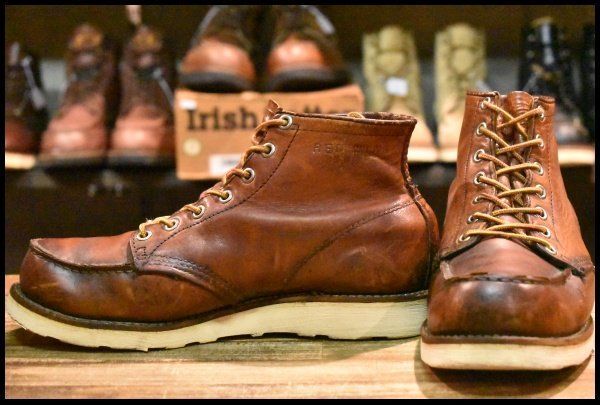 1983年 スクエアステッチ 犬タグ REDWING 875 茶 6E レッドウィング