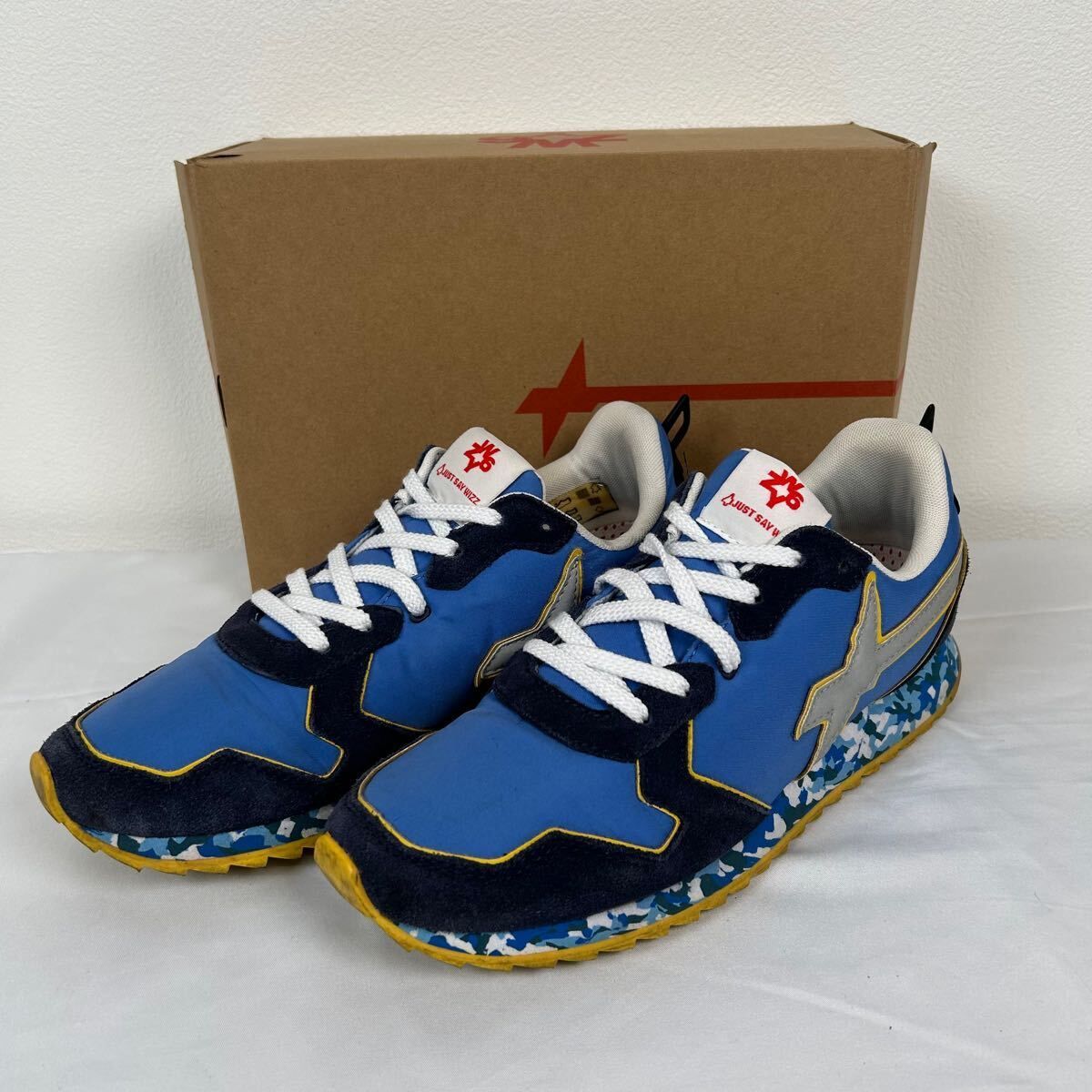 希少 箱付き W6YZ ウィズ ローカットスニーカー ブルー×イエロー