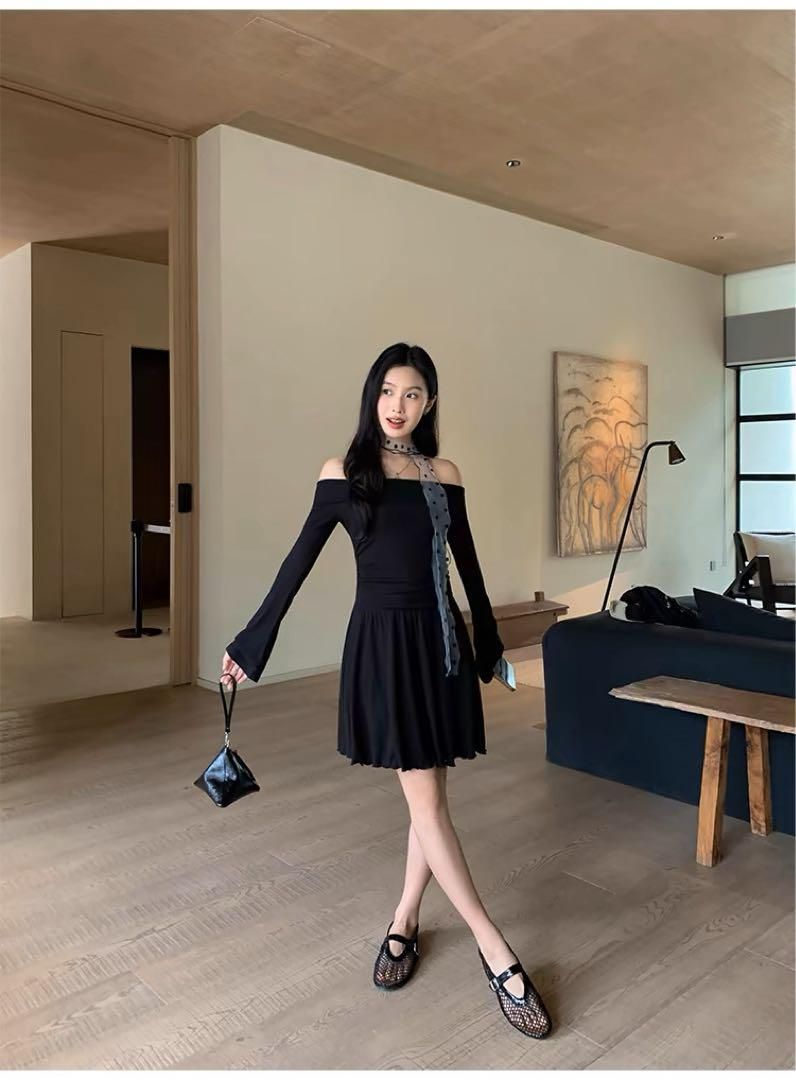 ♥ エレガント可愛いワンショルダーAラインミニドレス