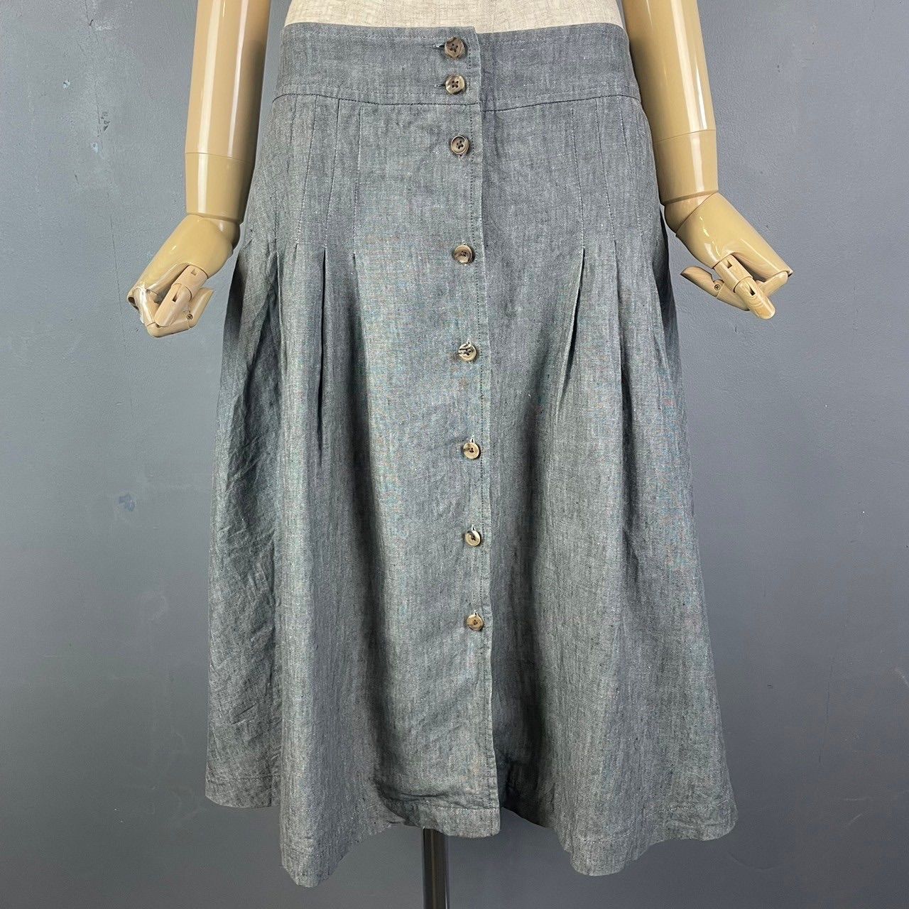 美品　MARGARET HOWELL プリーツ　スカート　ロング　グレー MARGARET HOWELL グレー プリーツスカート Lサイズ