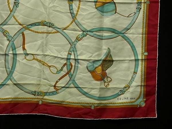 CELINE セリーヌ シルク100% 大判 総柄 スカーフ ストール ショール