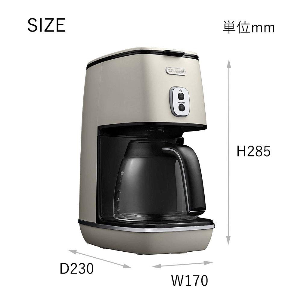 De Longhi デロンギ ドリップコーヒーメーカー ディスティンタ ICMI011J-W コーヒー 6杯用 チタンコートフィルター ホワイト 外箱スレあり