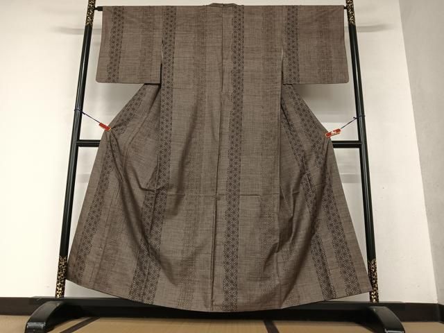 平和屋着物○上質な小紋 紬地 樹林文 正絹 逸品 未使用 AAAW4048np  