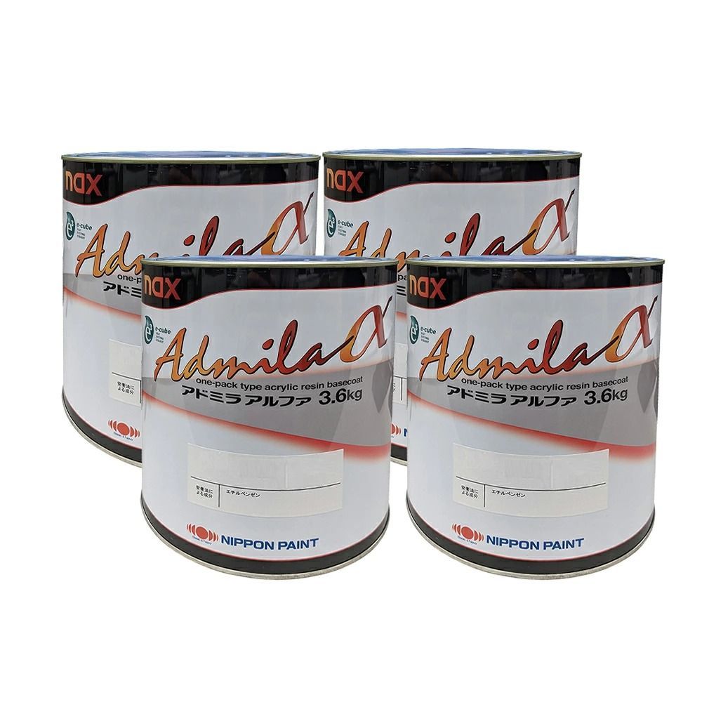日本ペイント アドミラ アルファ 320ホワイト 611チンチングブラックNP 004クリスタルシルバー荒目 901バインダー 3.6kg × 4缶セット