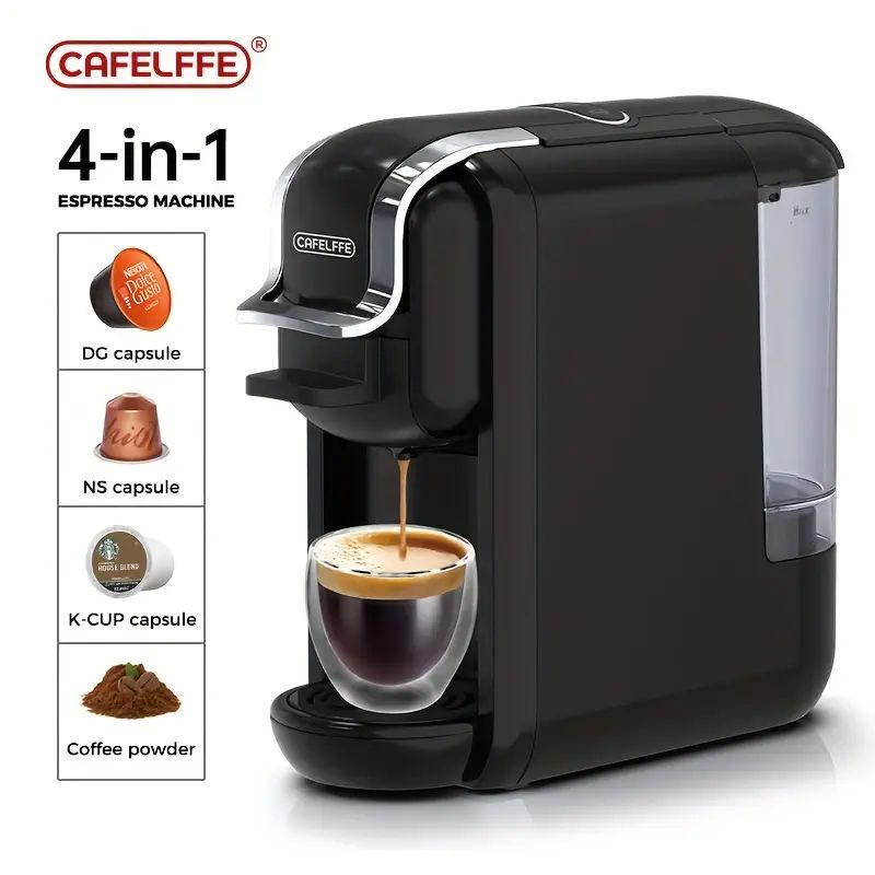CAFELFFE 4-in-1 カプセルコーヒーメーカー - 熱＆冷, 19バール圧力, K 
