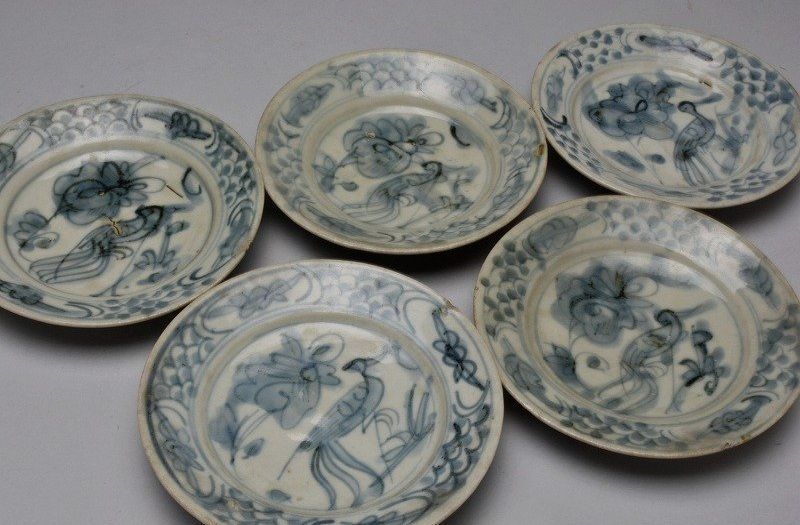 【専用ページ❗】中国古陶磁器　清朝清代　青華　鳥に草花図　高さ40.6cm　大壺 専用ページ❗】中国古陶磁器 清朝清代 青華 鳥に草花図 高